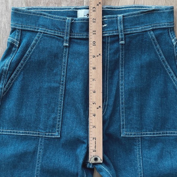 7 FOR ALL MANKIND EASY SLIM CARGO Women’s Zip Hem Denim Jeans sz 27 NWT - Picture 13 of 14